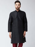 SOJANYA Men Black Solid Straight Kurta