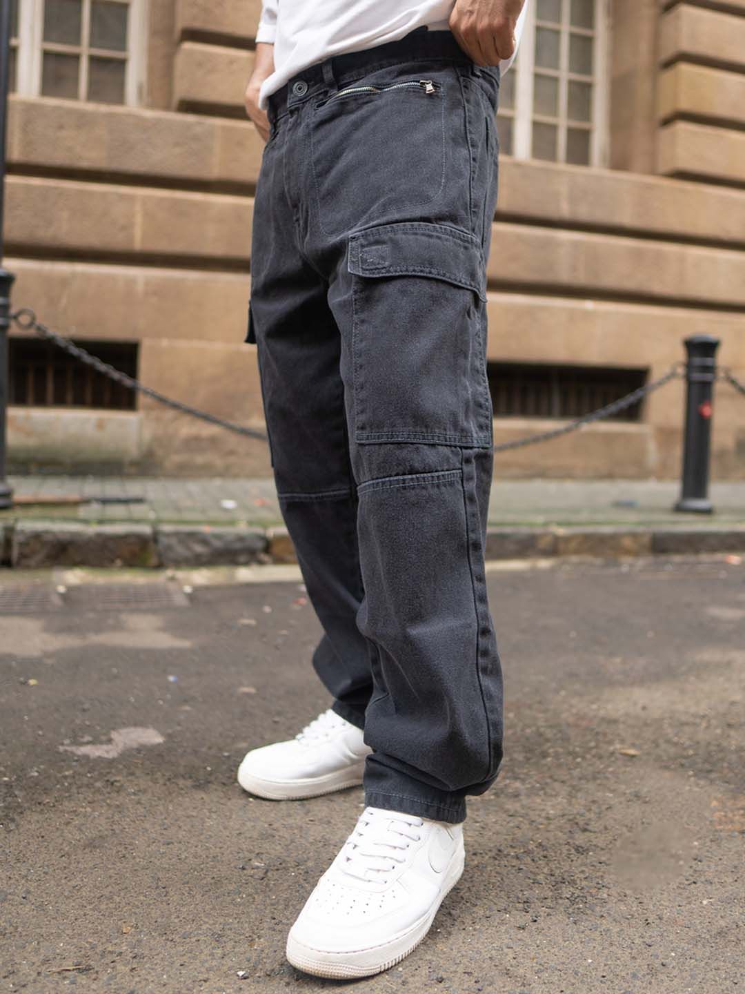 Powerlook Men Regular Fit Mid-Rise Cargo Jeans