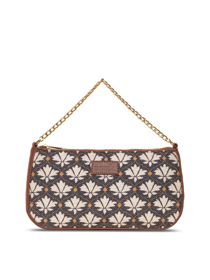 ZOUK Floral Printed Structured Baguette Bag Handbags