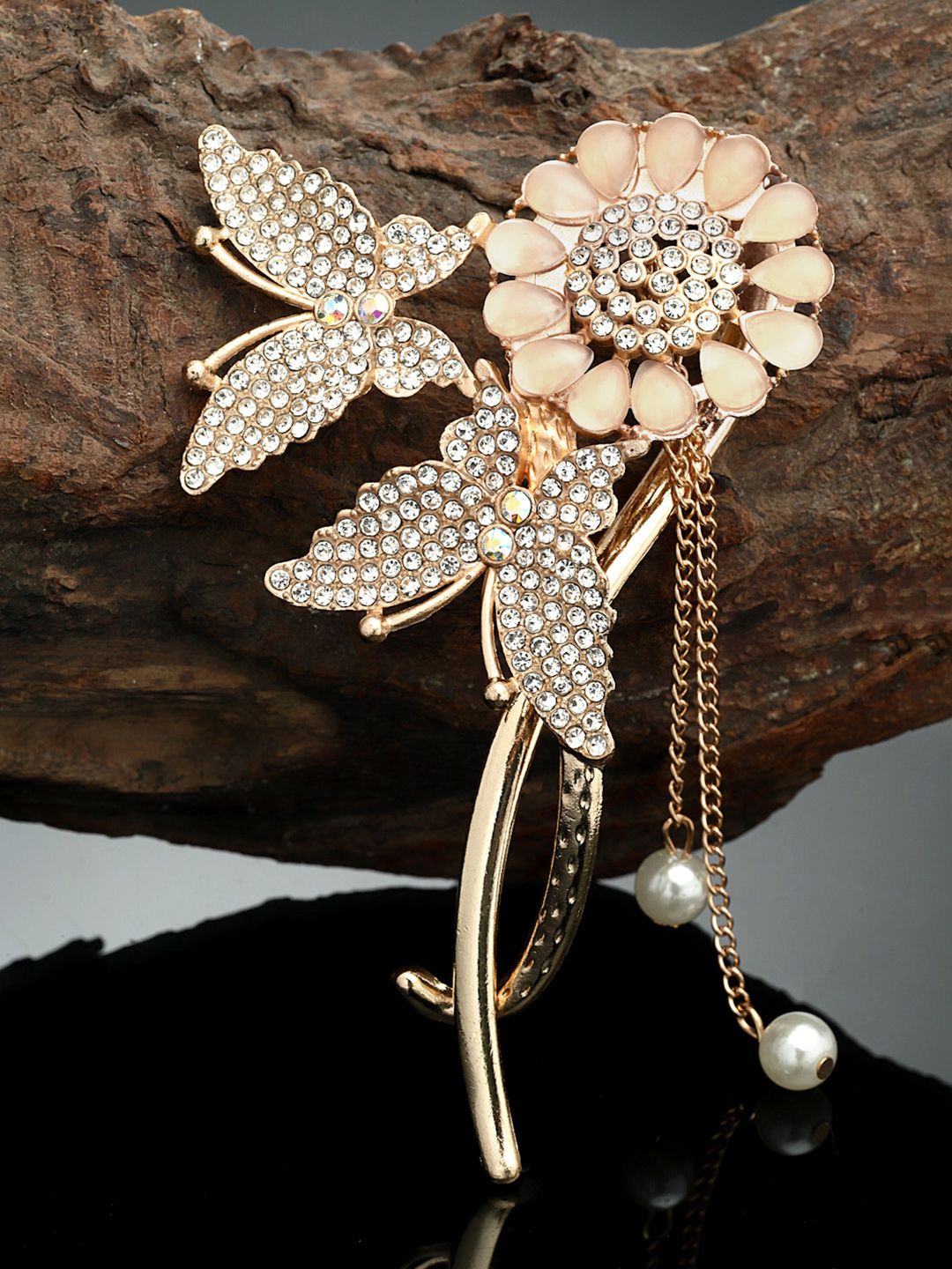PANASH Women Stone Studded Butterfly Shaped Embellished Claw Clip