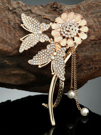 PANASH Women Stone Studded Butterfly Shaped Embellished Claw Clip