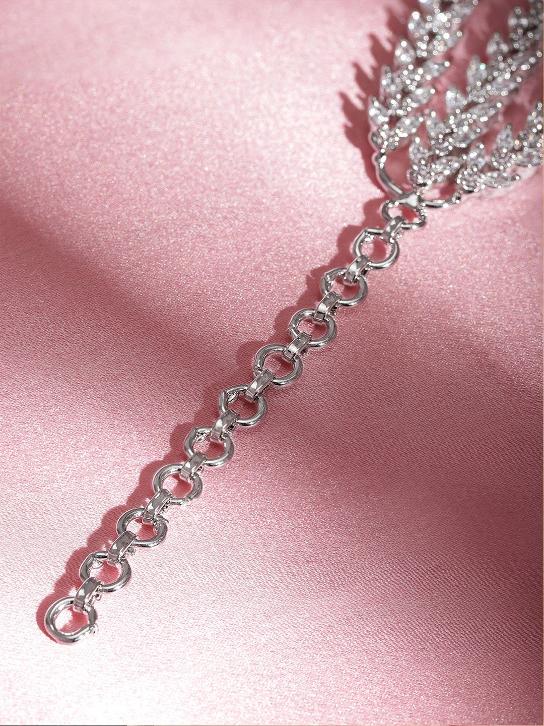 Rubans Zirconia Zirconia Rhodium-Plated Wracelet