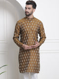 SOJANYA Kurta Lurus Kolar Mandarin Rekaan Tenun Etnik