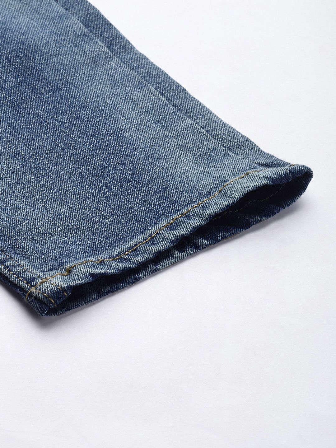 The Indian Garage Co Men Navy Blue Slim Fit Light Fade Stretchable Jeans