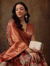 Silk Land Kanjeewaram Art Silk Zari Woven Digital Print saree