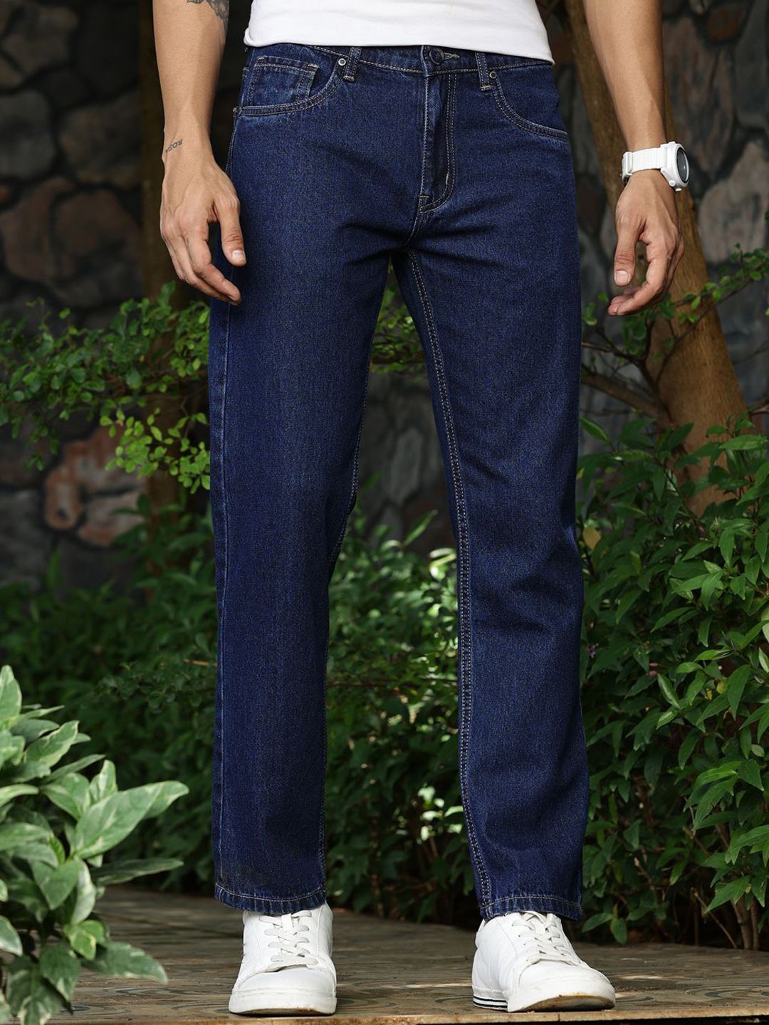Thomas Scott Men Smart Relaxed Fit Mid-Rise Pure Cotton Jeans