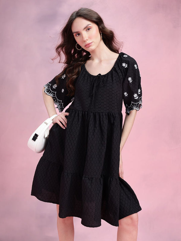 DressBerry Flared Sleeve A-Line Dress