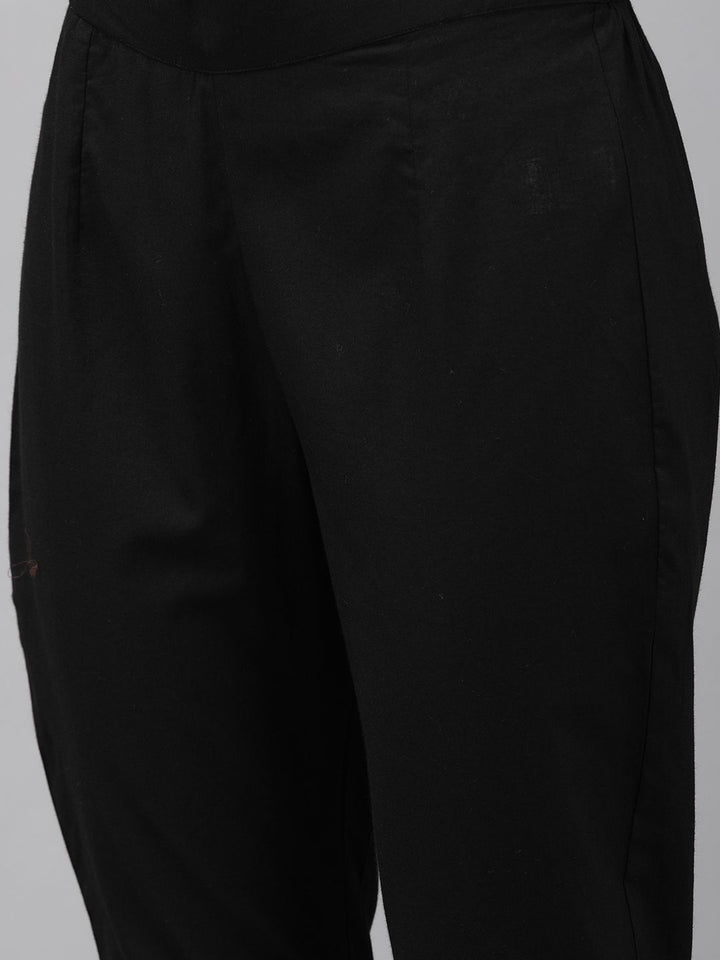 Anouk Women Black Printed Kurta with Trousers