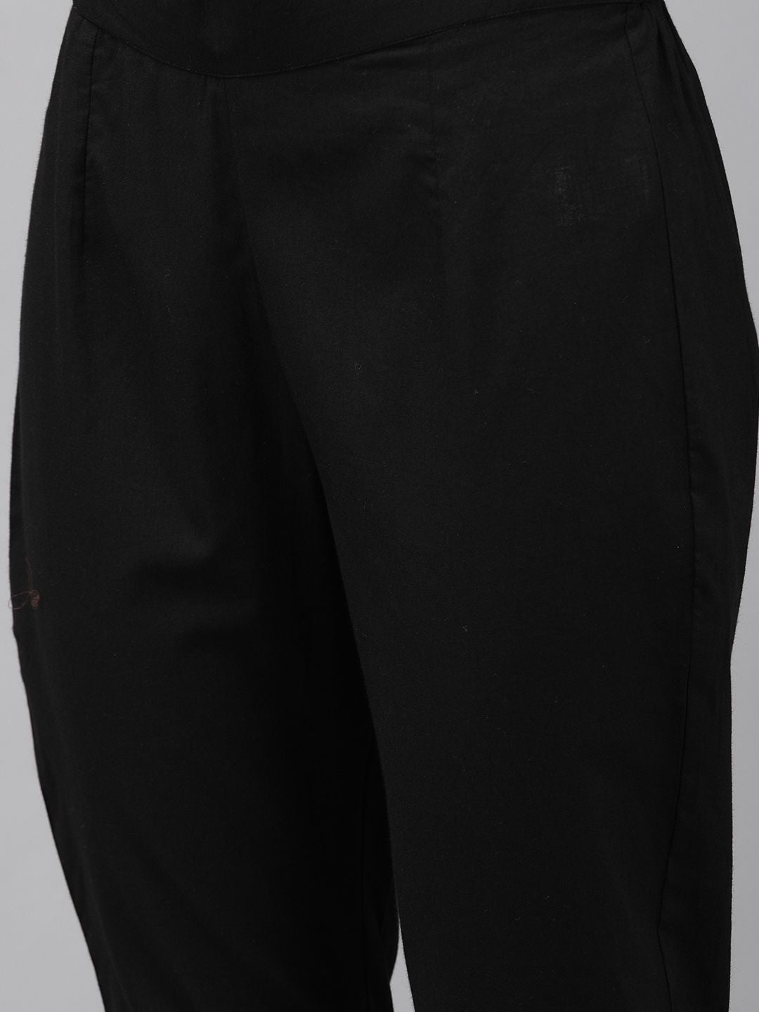 Anouk Women Black Printed Kurta with Trousers