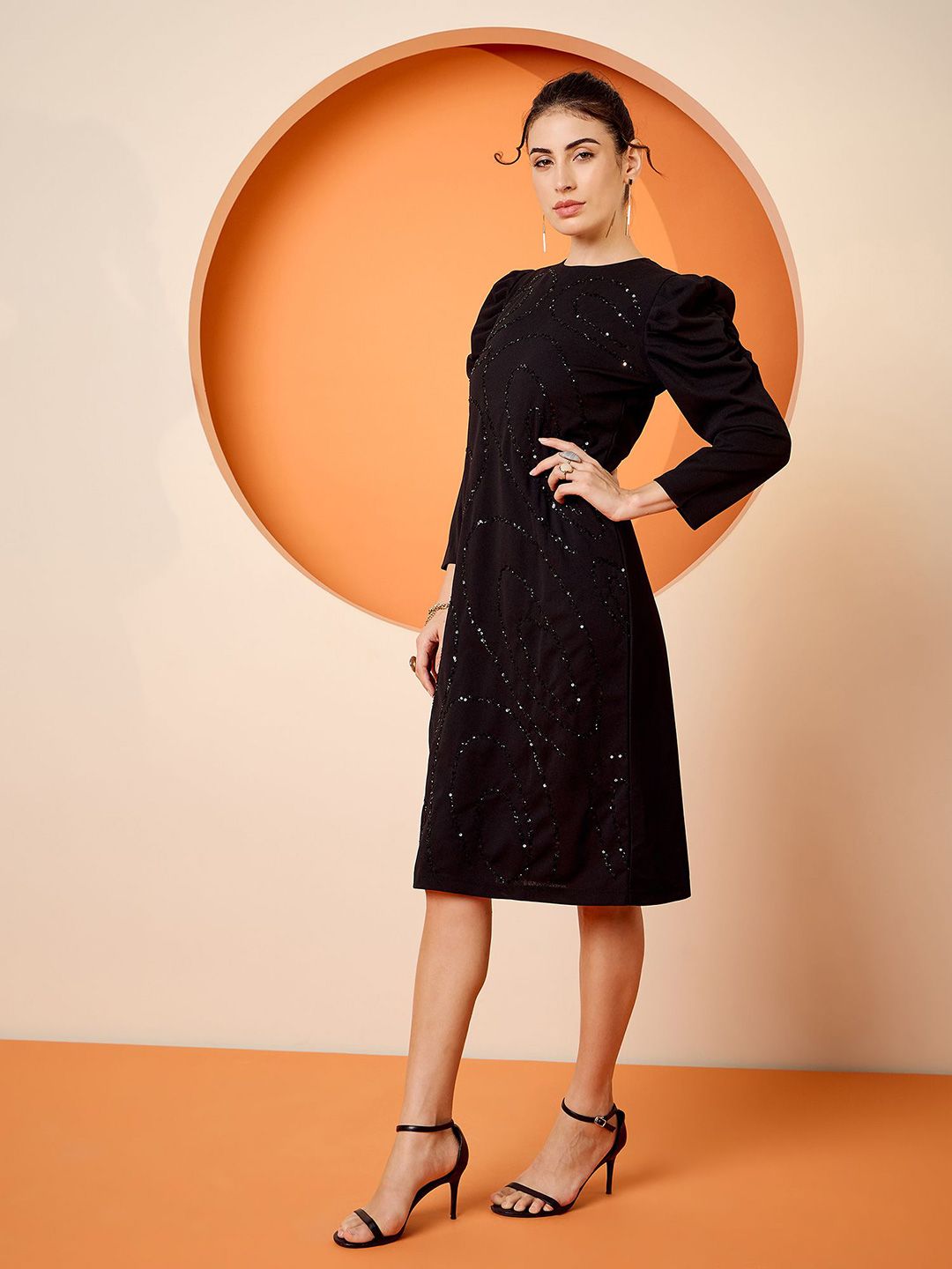Antheaa Woven Embellished Sheath Dress