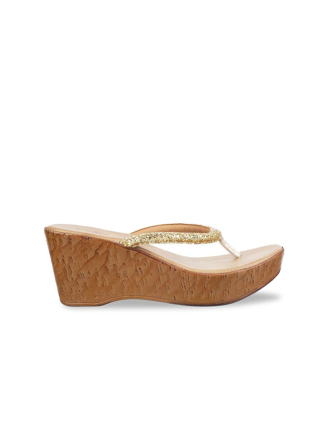 Mochi Gold-Toned Embellished Wedge Sandals