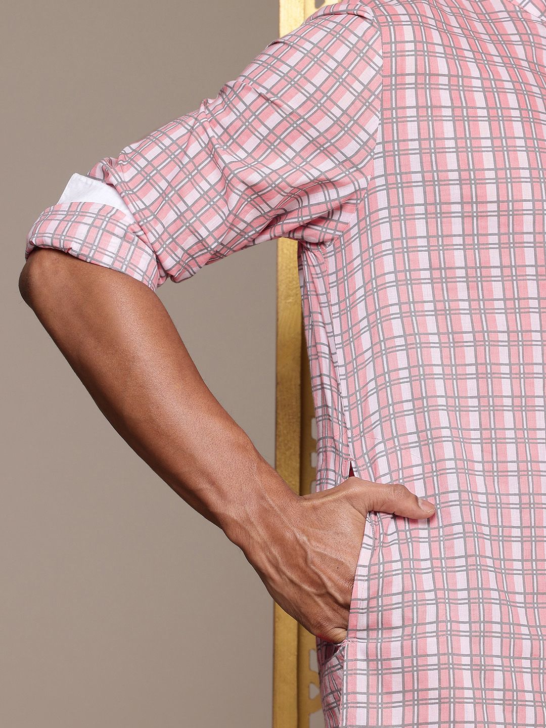 House of Pataudi  Jashn Pure Cotton Checked Kurta