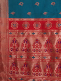 Saree mall Ethnic Motifs Zari Paithani Sarees With Unstitched Blouse Piece