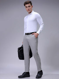 The Indian Garage Co. X Luxe Men Self-Checked Slim Fit Formal Trousers