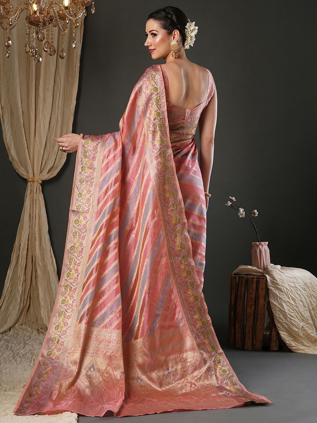 Saree mall Woven Design Zari Organza Banarasi Sarees
