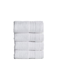 MYTRIDENT White Set of 4 Solid Soft  Plush Cotton Hand Towel