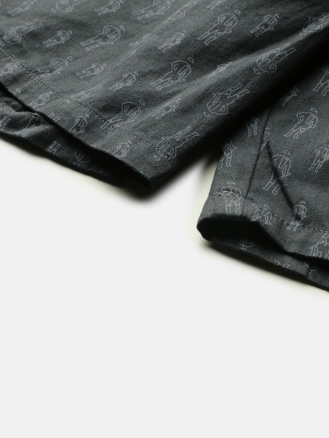 The Indian Garage Co Men Black & Grey Conversational Printed Boxers 0620-BXR05-05