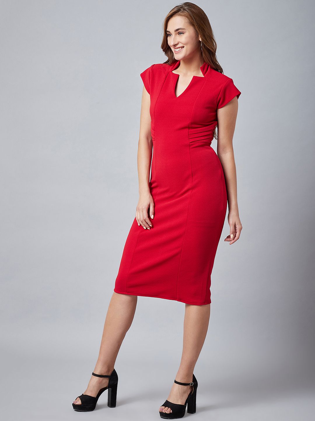 Athena Women Red Sheath Dress