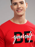 ADRO Men Typography Printed Applique T-shirt