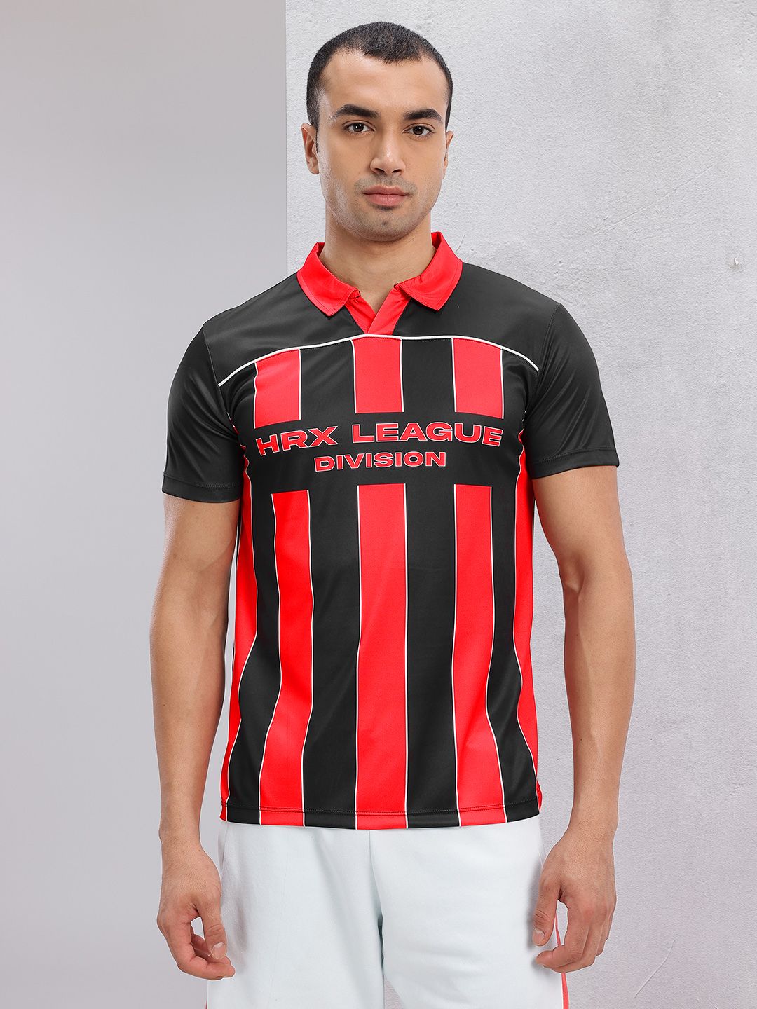 HRX by Hrithik Roshan Striped Polo Collar Lifestyle T-shirt