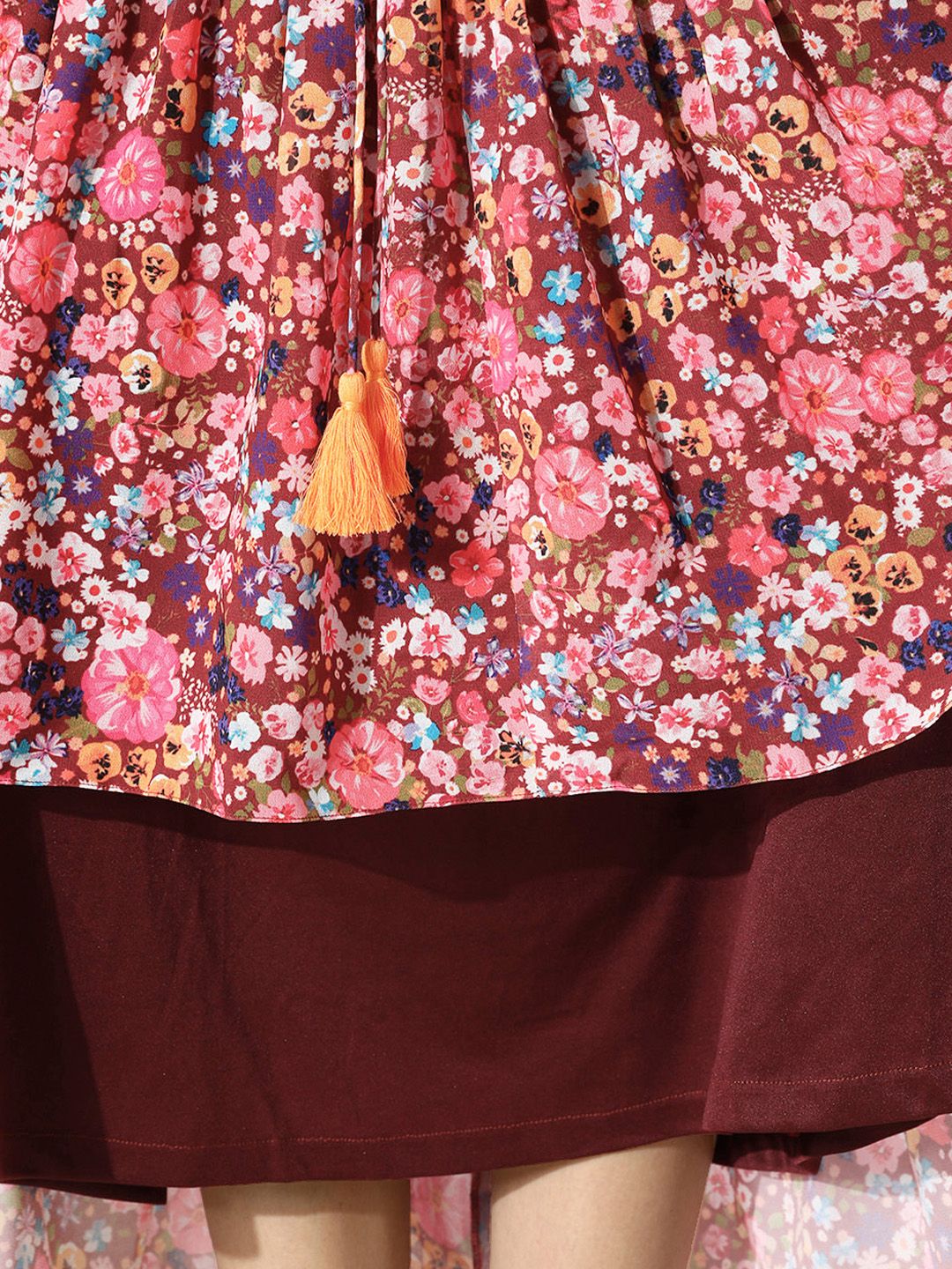 Miss Chase Women Elegant Multi-Coloured Floral Tiered Dress