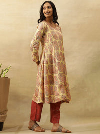 W Ethnic Motifs Printed Flared Sleeves A-Line Kurta