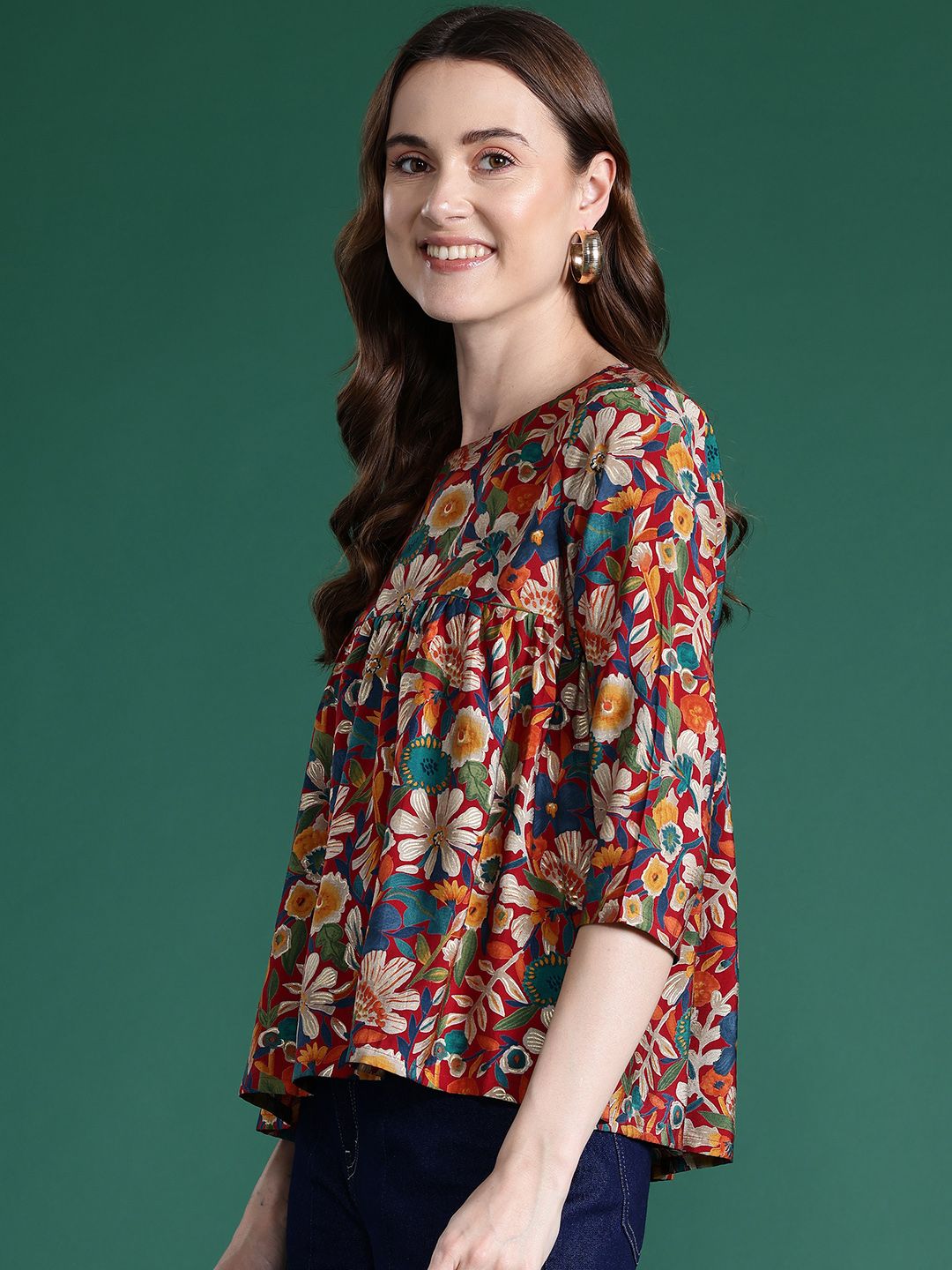 DressBerry Floral Printed A-Line Top