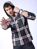 The Indian Garage Co Tartan Checked Hooded Long Sleeves Cotton Shacket
