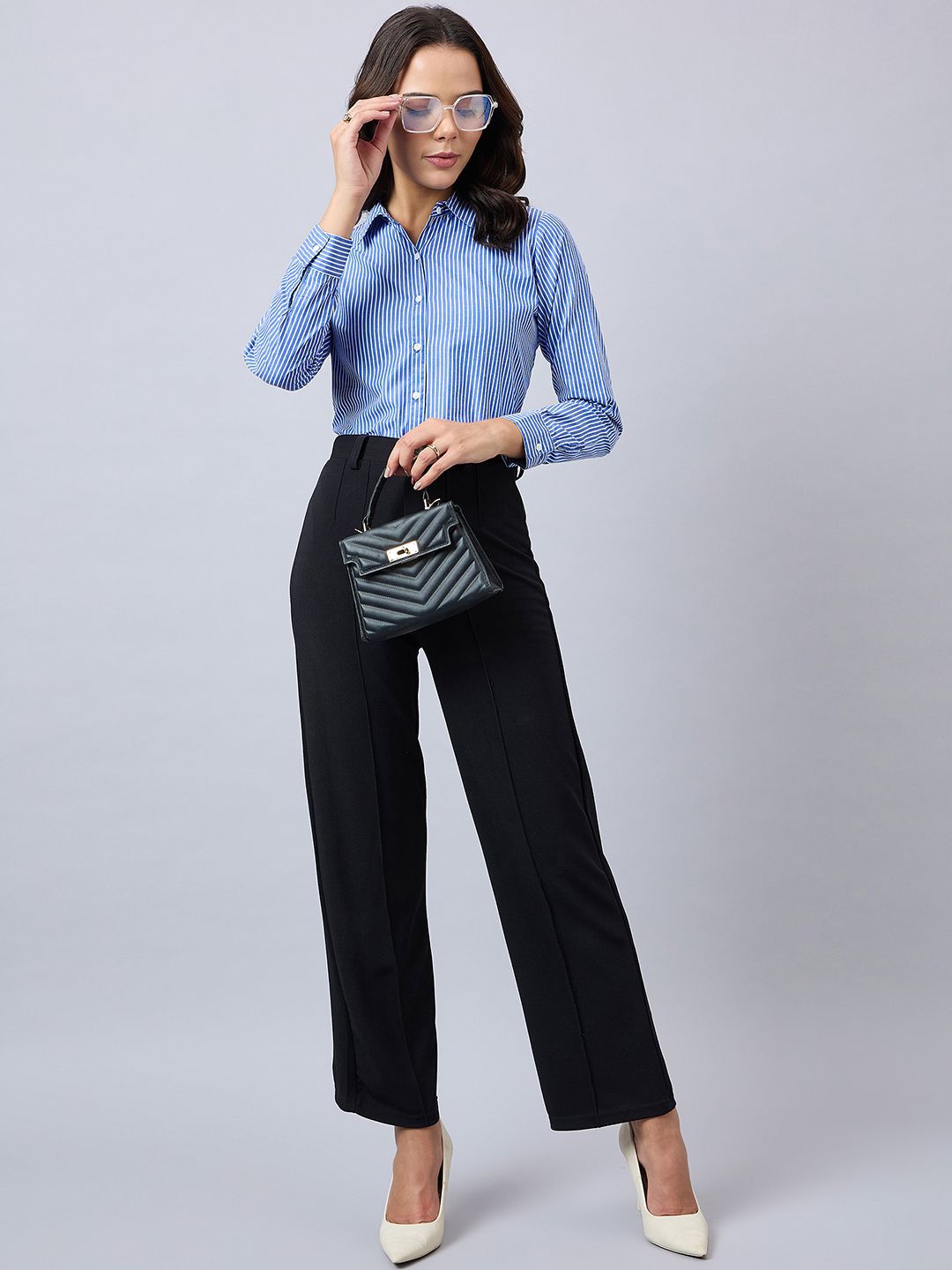 Style Quotient Women Striped Smart Opaque Formal Shirt