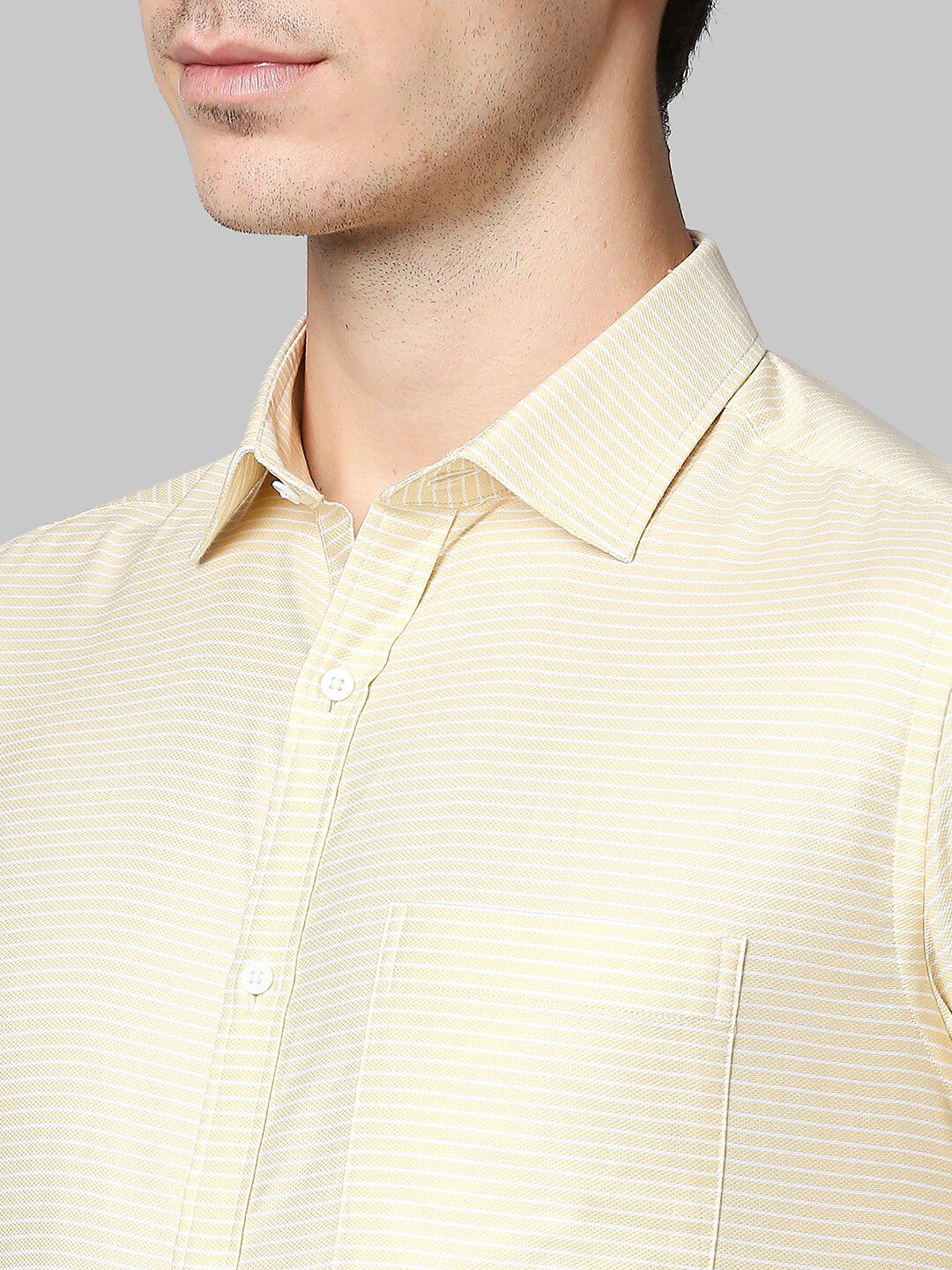 Park Avenue Men Yellow Slim Fit Cotton Formal Shirt