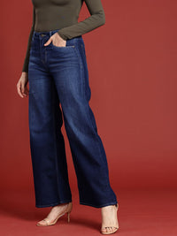 all about you Women Wide Leg Light Fade Stretchable Jeans