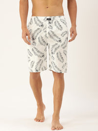 The Indian Garage Co Men White & Black Printed Pure Cotton Boxers 1120-BXR10-14