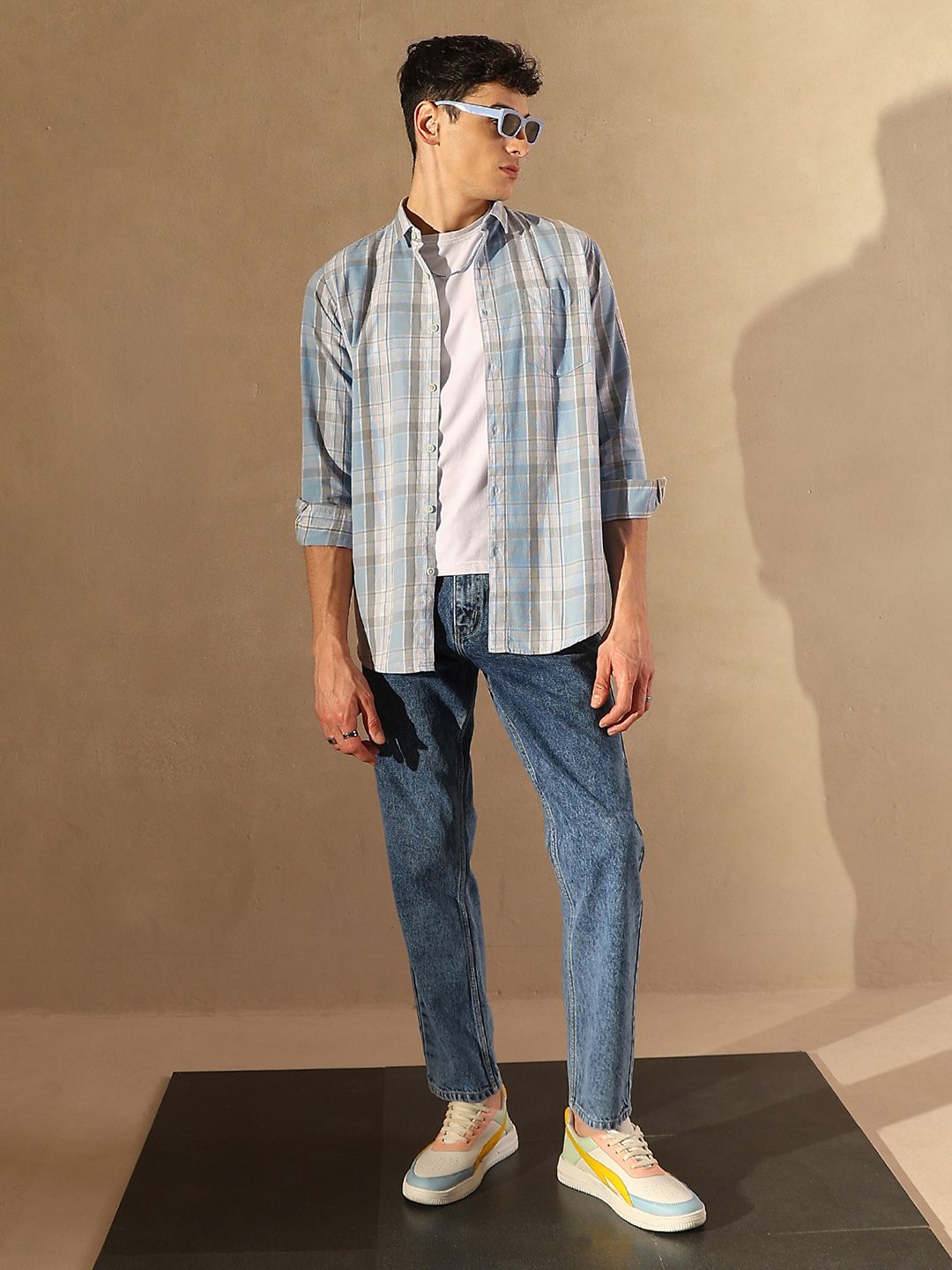DENNISON Smart Tartan Checks Casual Shirt