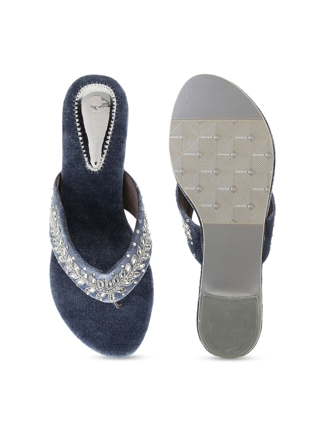 Metro Ethnic Embellished Open Toe Heels
