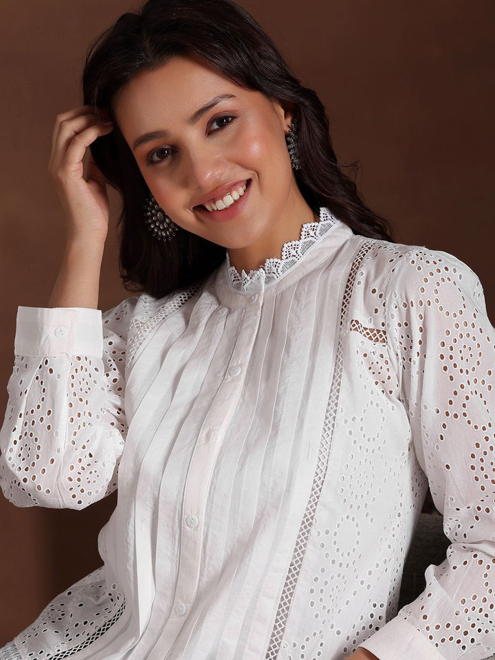Libas Geometric Schiffli Top