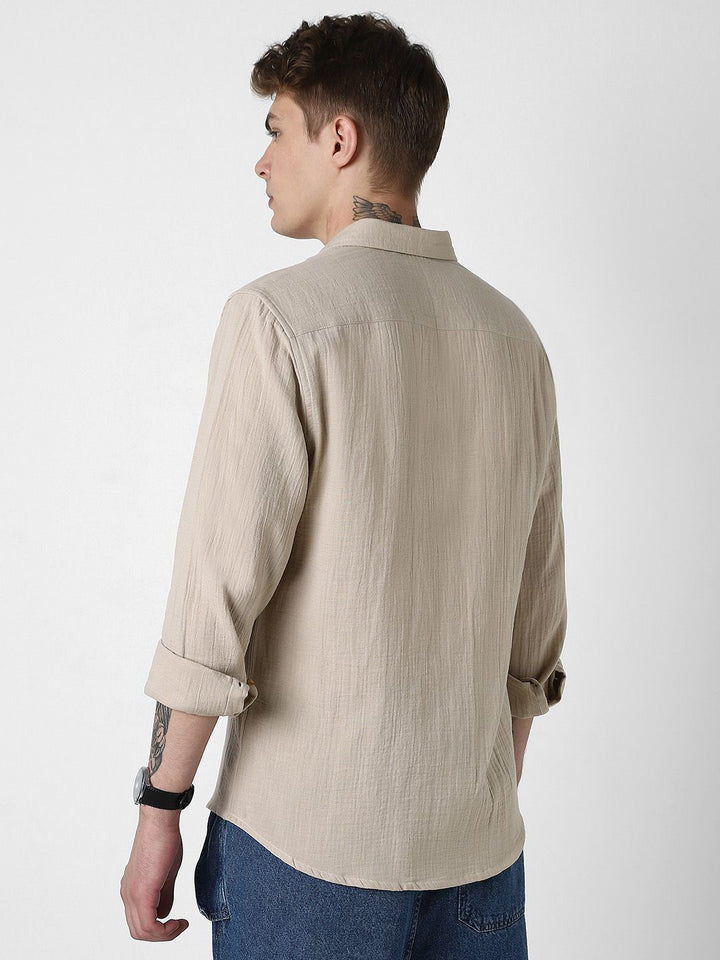 VASTRADO Men Classic Slim Fit Opaque Casual Shirt