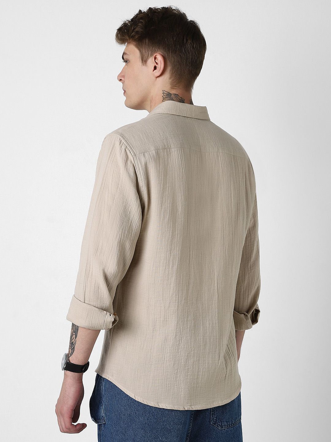 VASTRADO Men Classic Slim Fit Opaque Casual Shirt