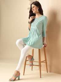 Anouk Embroidered Round Neck A-line Top