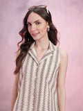 DressBerry Cuban Collar Self Design Casual Shirt
