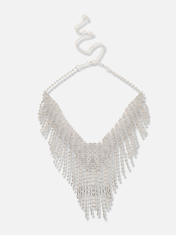 SOHI Silver-Plated Stone-Studded Jewellery Set