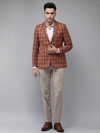 Park Avenue Regular Fit Checked Single-Breasted Formal Blazers