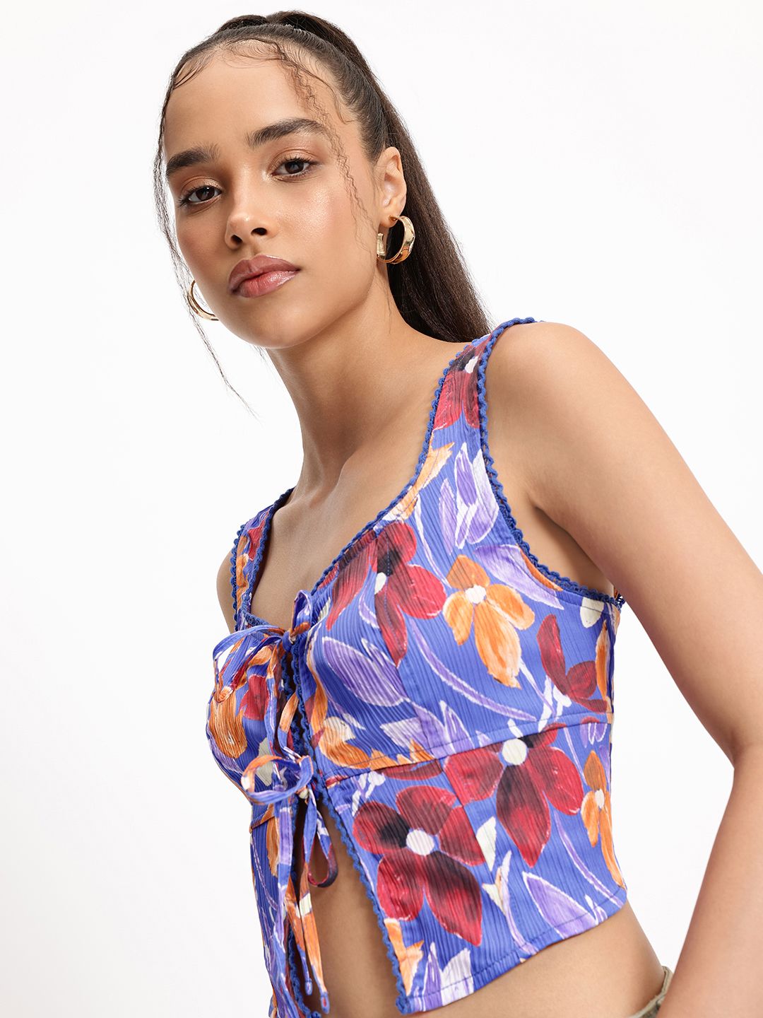 DressBerry Floral Frenzy Corset Crop Top