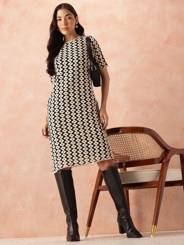 all about you Geometric Midi Dress