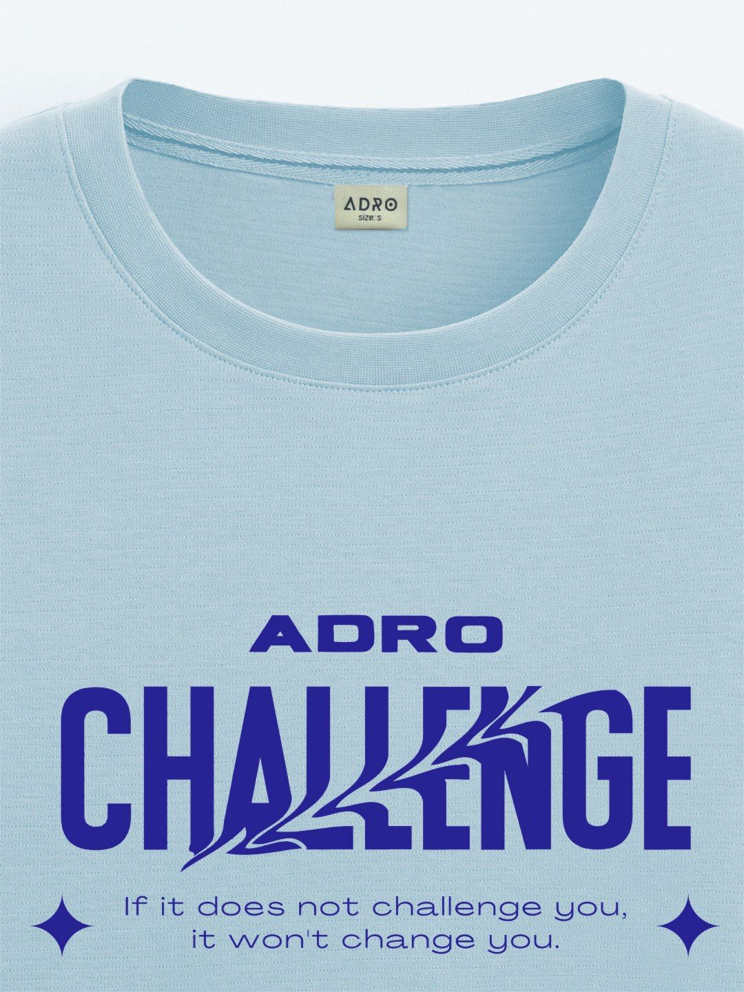 ADRO Men Typography Printed V-Neck Extended Sleeves Pockets T-shirt