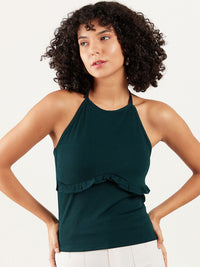 Athena Halter Neck Ruffles Regular Top
