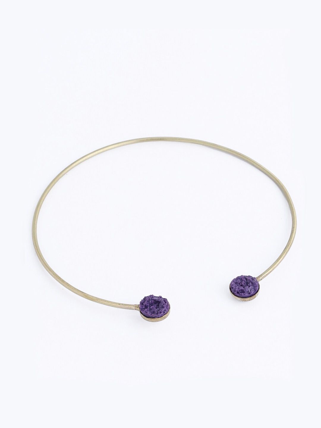 PANASH Gold Plated Gemstone Stone Studded Circular Necklace