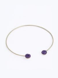 PANASH Gold Plated Gemstone Stone Studded Circular Necklace