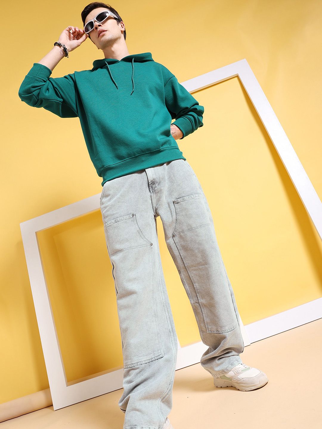 The Indian Garage Co Men Heavy Fade Mid-Rise Relaxed Fit Jeans