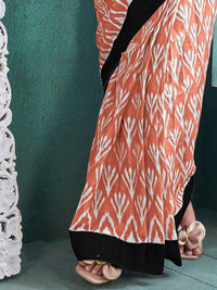 KALINI Ethnic Motifs Printed Poly Cotton Ikat Saree