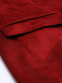 House of Pataudi Mandarin Collar Embroidered Detail Velvet Party Jashn Bandhgala Blazers